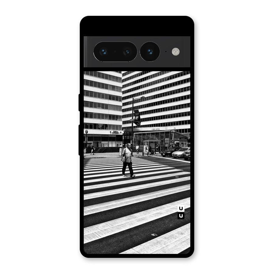 Black White Perspective Glass Back Case for Google Pixel 7 Pro