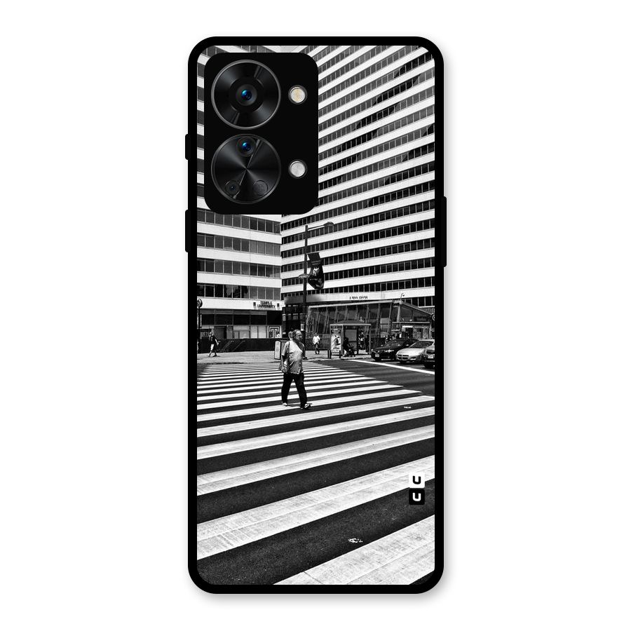 Black White Perspective Glass Back Case for OnePlus Nord 2T