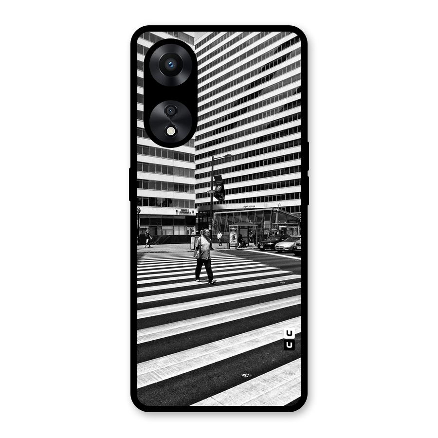 Black White Perspective Glass Back Case for Oppo A78