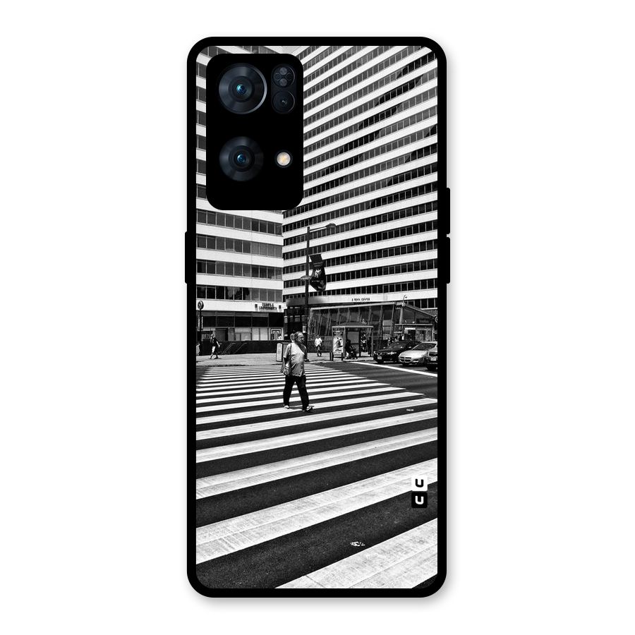 Black White Perspective Glass Back Case for Oppo Reno7 Pro 5G