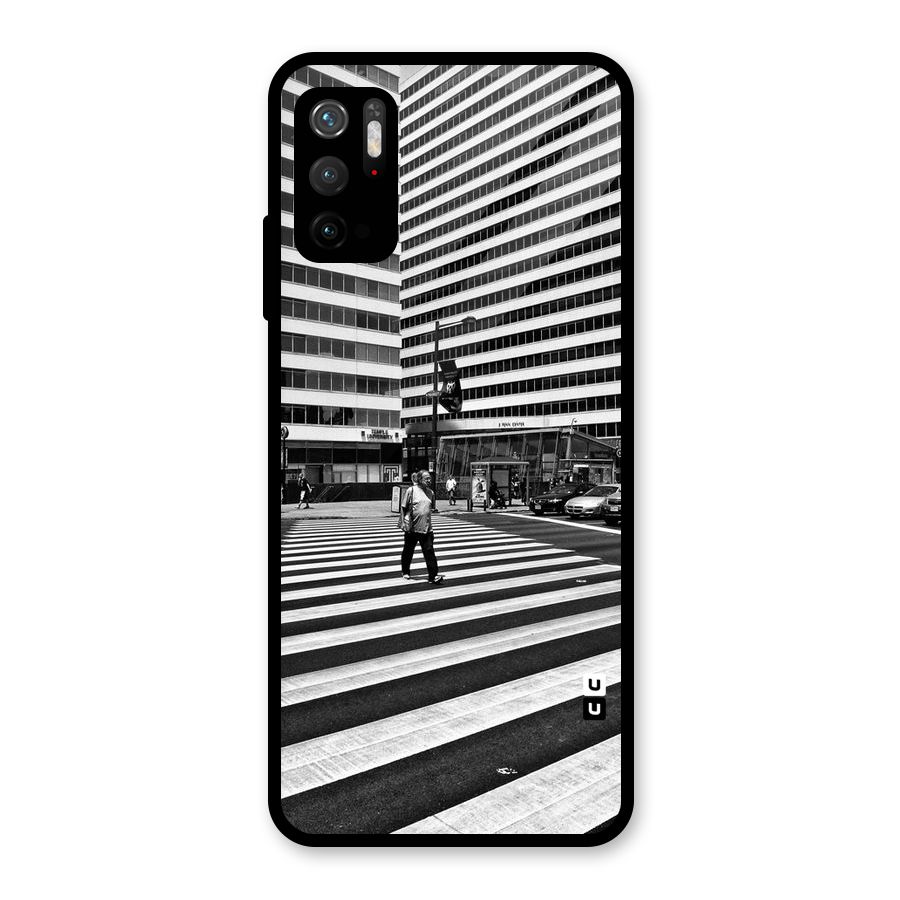 Black White Perspective Glass Back Case for Poco M3 Pro 5G