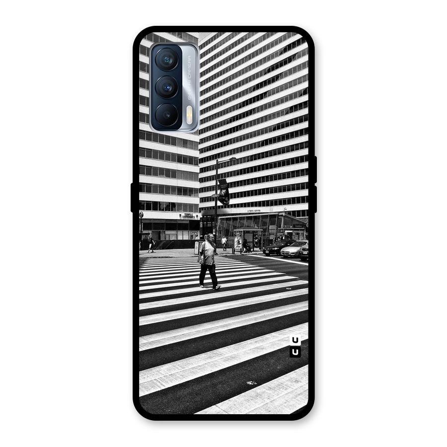 Black White Perspective Glass Back Case for Realme X7