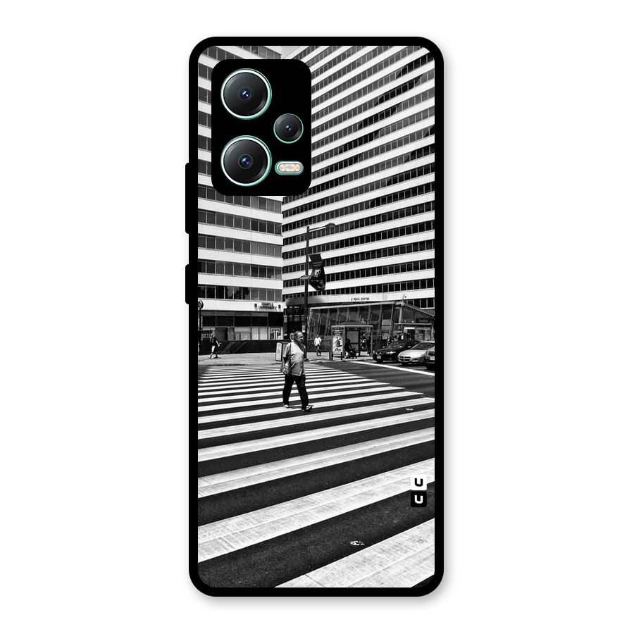 Black White Perspective Glass Back Case for Redmi Note 12 5G