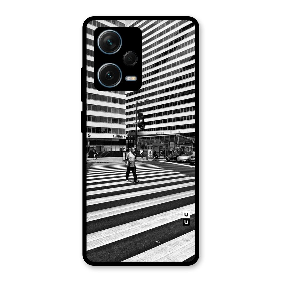 Black White Perspective Glass Back Case for Redmi Note 12 Pro Plus 5G