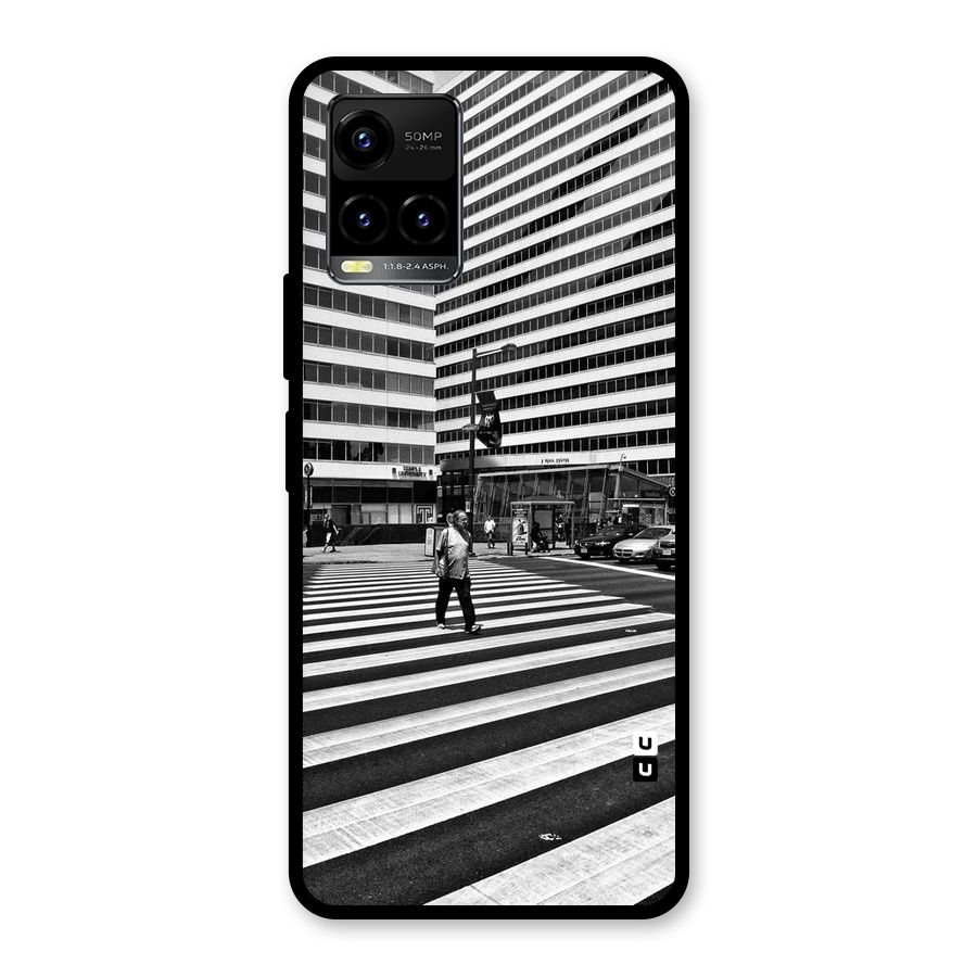 Black White Perspective Glass Back Case for Vivo Y21T
