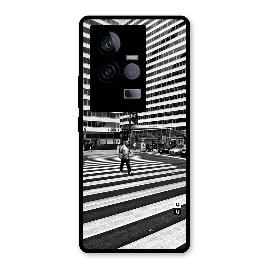 Black White Perspective Glass Back Case for Vivo iQOO 11 5G