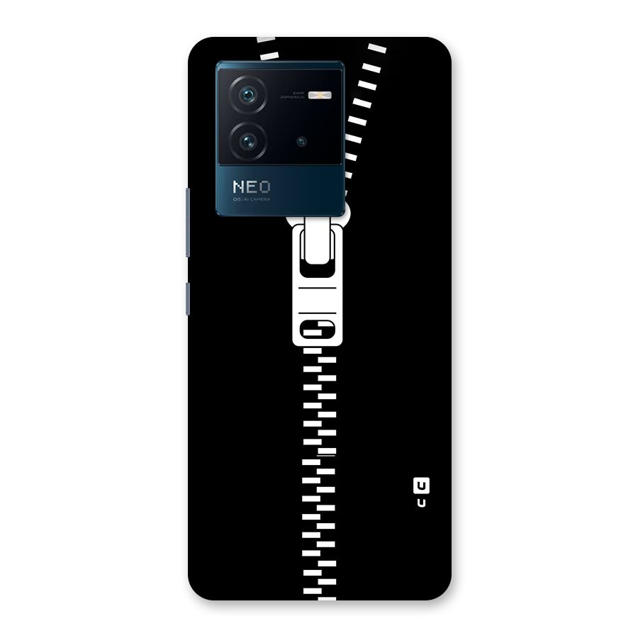 Black Zipper Back Case for Vivo iQOO Neo 6 5G