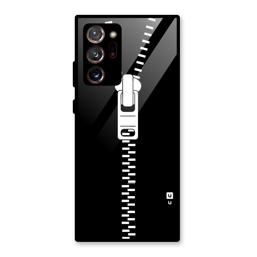 Black Zipper Glass Back Case for Galaxy Note 20 Ultra 5G
