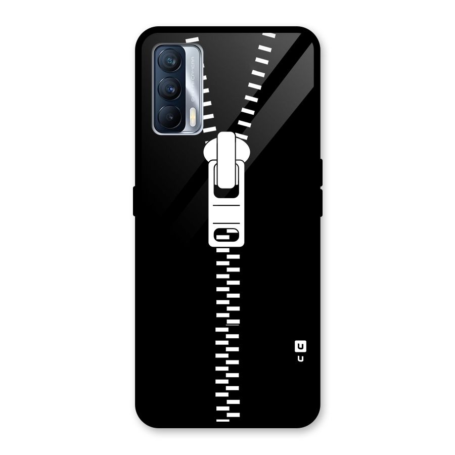 Black Zipper Glass Back Case for Realme X7