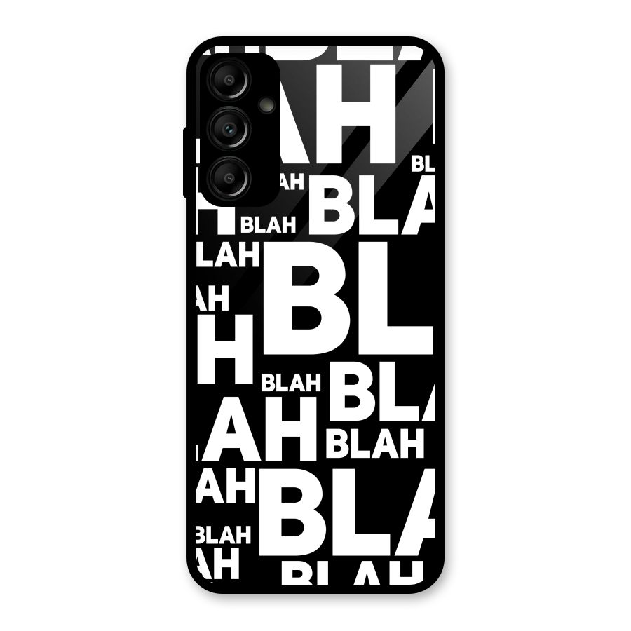 Blah Blah Pattern Glass Back Case for Galaxy A14 5G