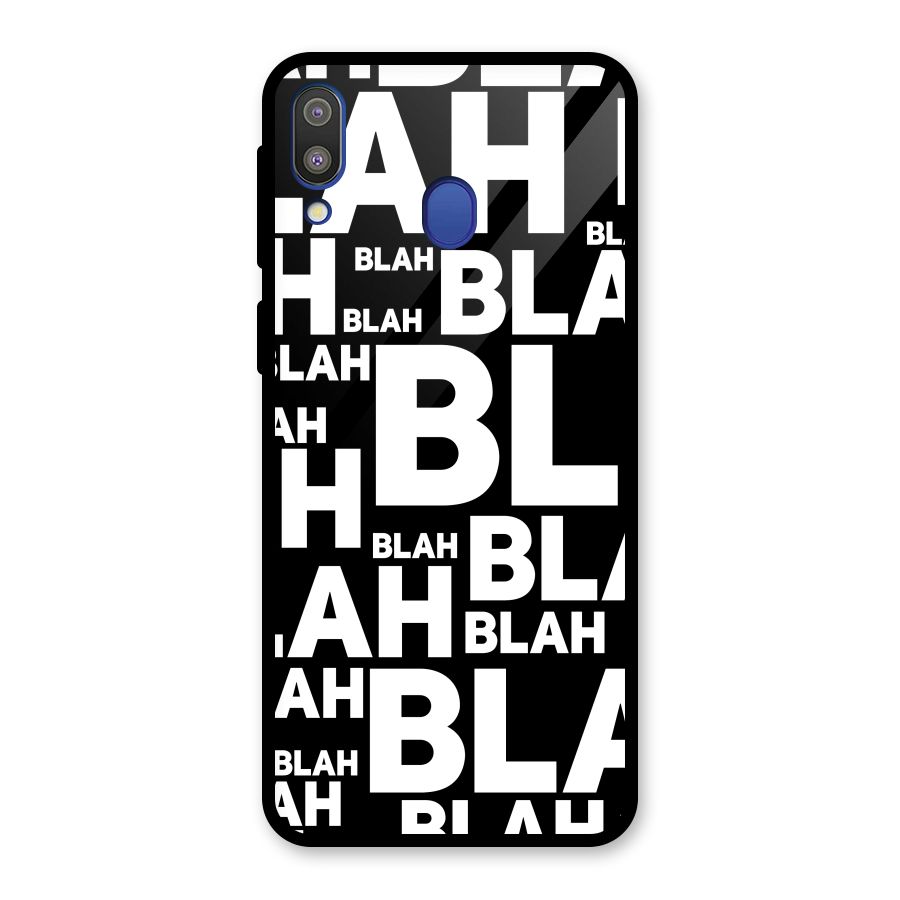 Blah Blah Pattern Glass Back Case for Galaxy M20