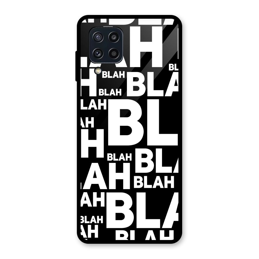 Blah Blah Pattern Glass Back Case for Galaxy M32