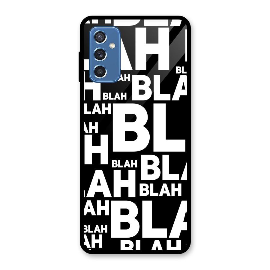 Blah Blah Pattern Glass Back Case for Galaxy M52 5G