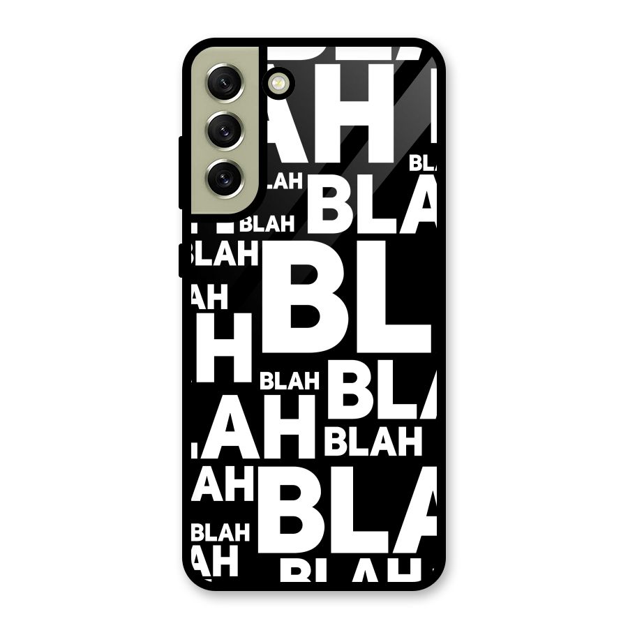 Blah Blah Pattern Glass Back Case for Galaxy S21 FE 5G