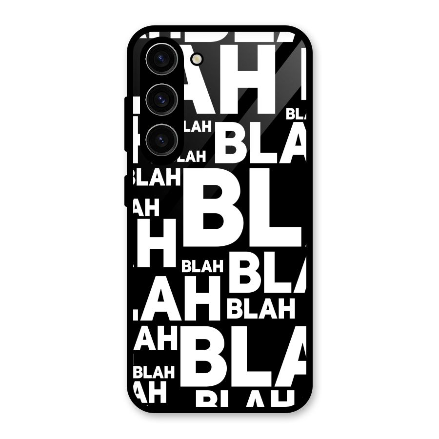 Blah Blah Pattern Glass Back Case for Galaxy S23