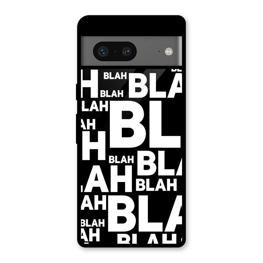 Blah Blah Pattern Glass Back Case for Google Pixel 7
