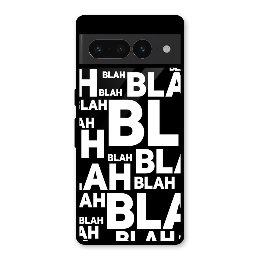 Blah Blah Pattern Glass Back Case for Google Pixel 7 Pro