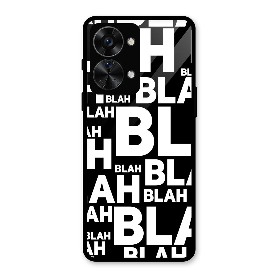 Blah Blah Pattern Glass Back Case for OnePlus Nord 2T