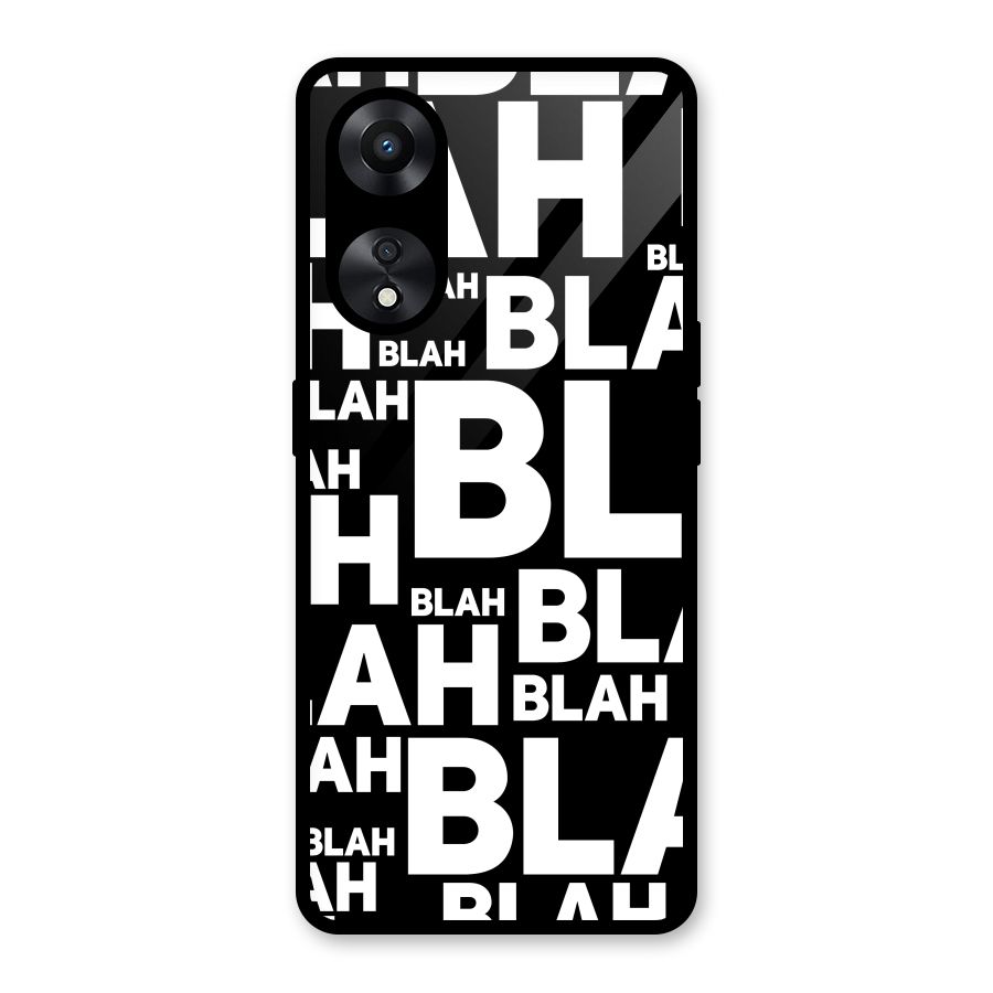 Blah Blah Pattern Glass Back Case for Oppo A78