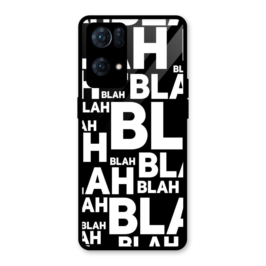 Blah Blah Pattern Glass Back Case for Oppo Reno7 Pro 5G