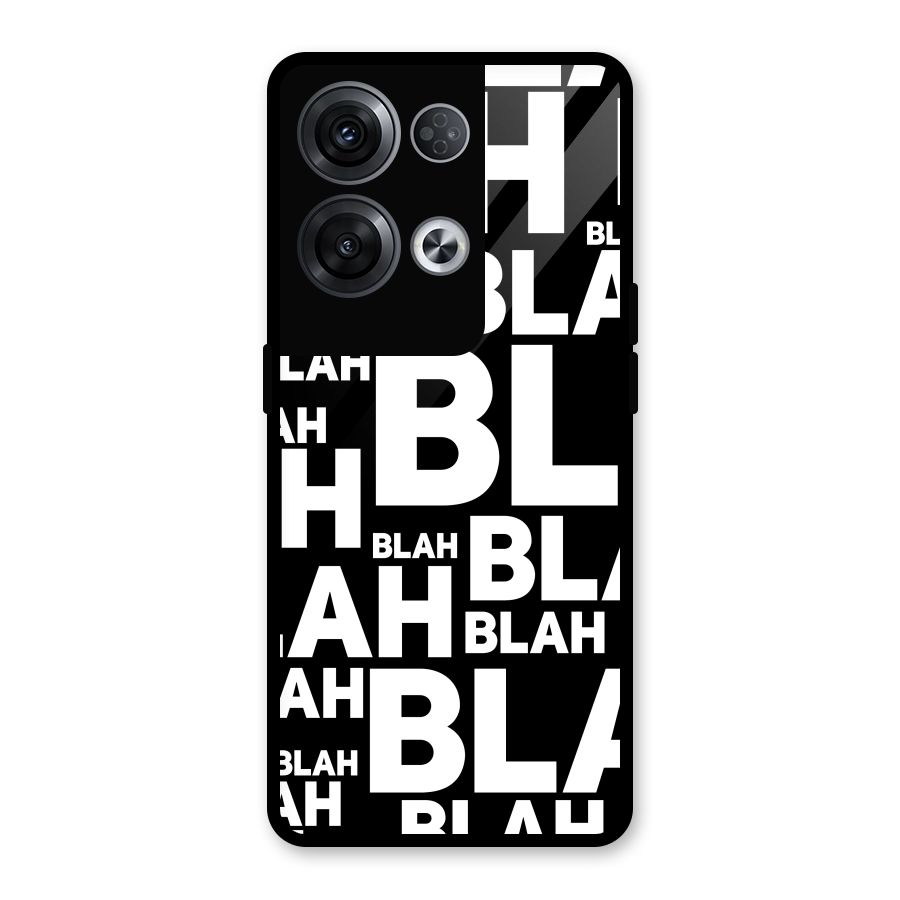 Blah Blah Pattern Glass Back Case for Oppo Reno8 Pro 5G