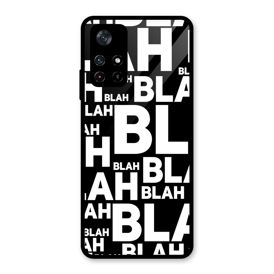 Blah Blah Pattern Glass Back Case for Poco M4 Pro 5G