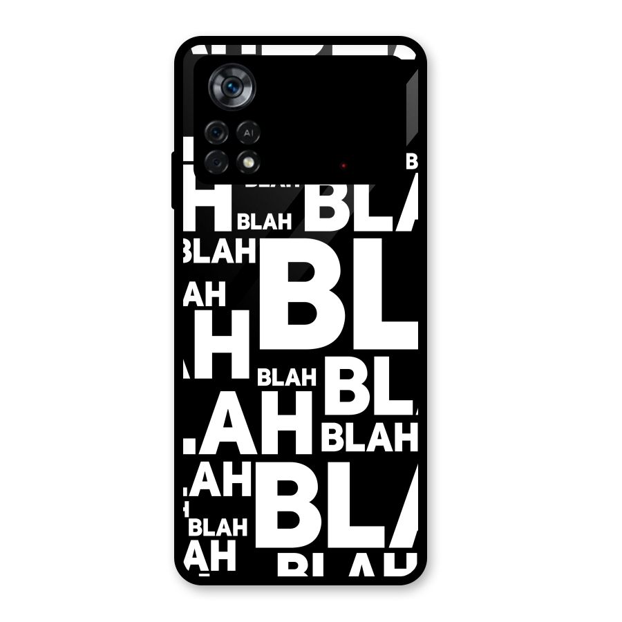 Blah Blah Pattern Glass Back Case for Poco X4 Pro 5G