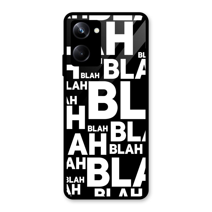 Blah Blah Pattern Glass Back Case for Realme 10 Pro