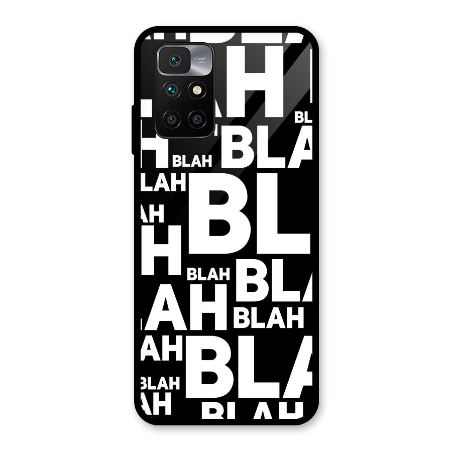 Blah Blah Pattern Glass Back Case for Redmi 10 Prime