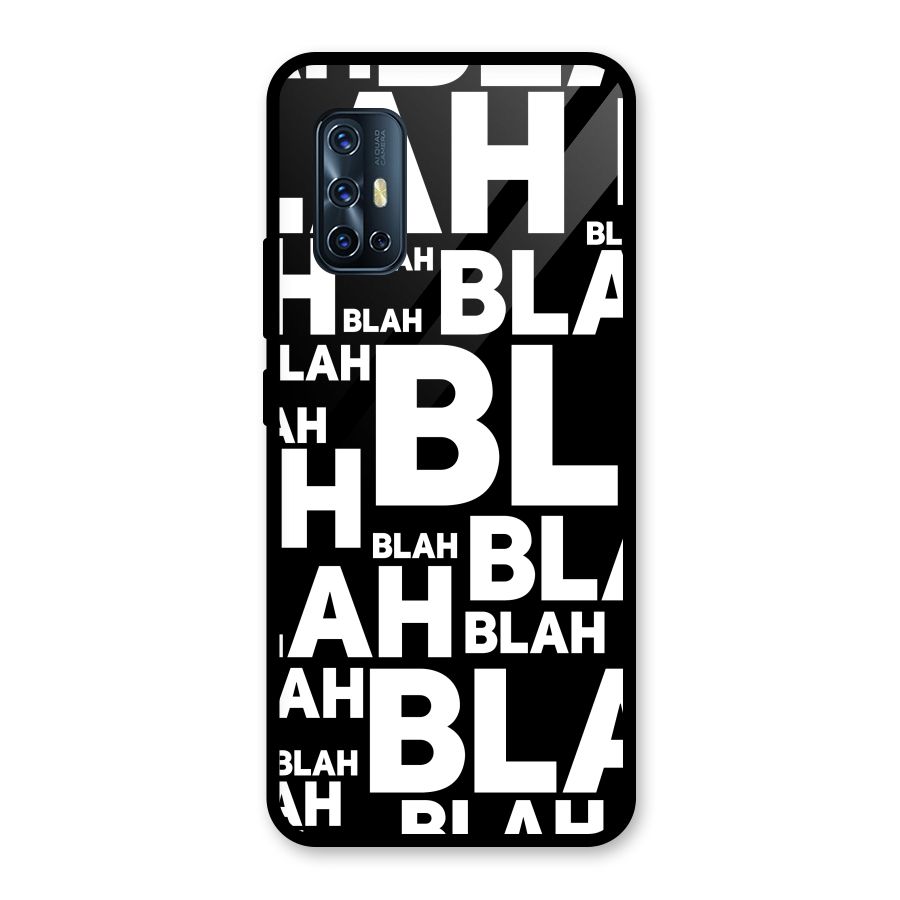 Blah Blah Pattern Glass Back Case for Vivo V17