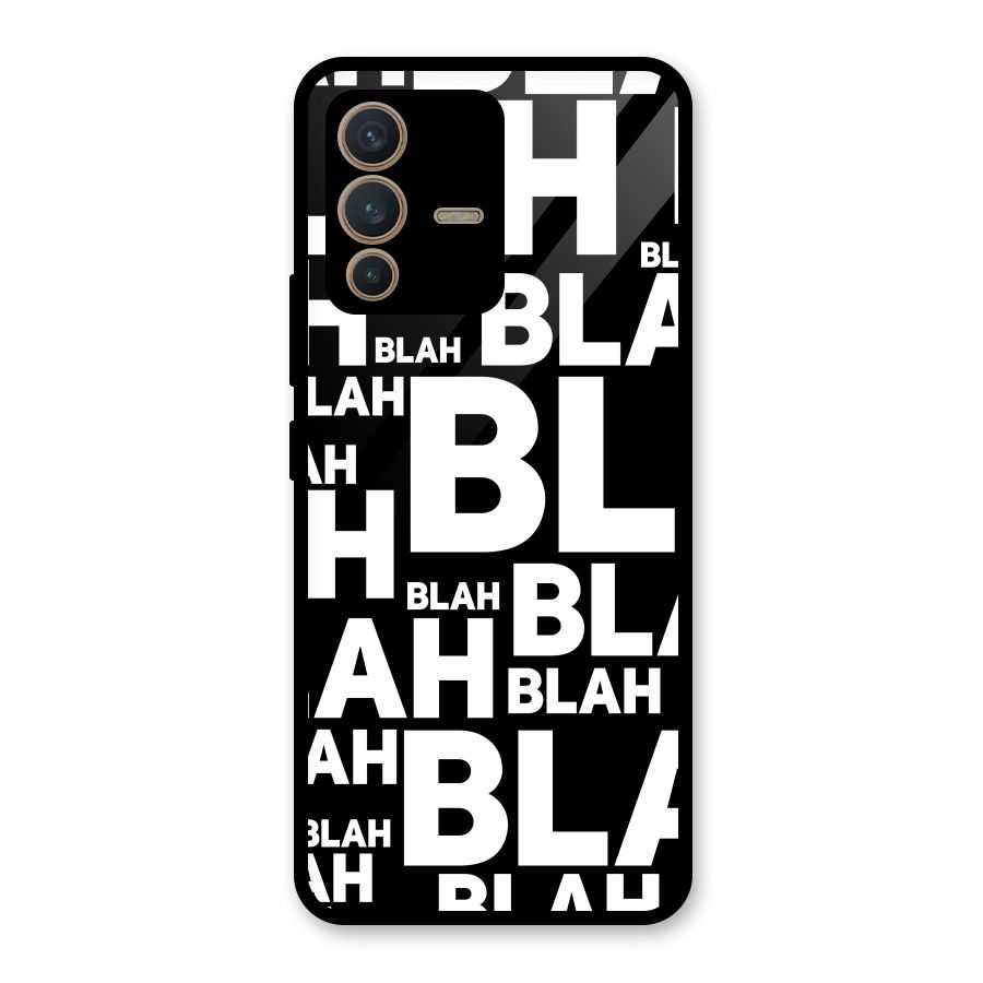 Blah Blah Pattern Glass Back Case for Vivo V23 5G