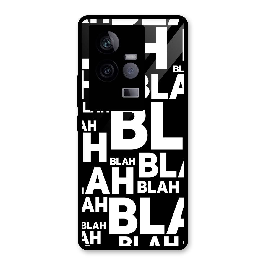 Blah Blah Pattern Glass Back Case for Vivo iQOO 11 5G