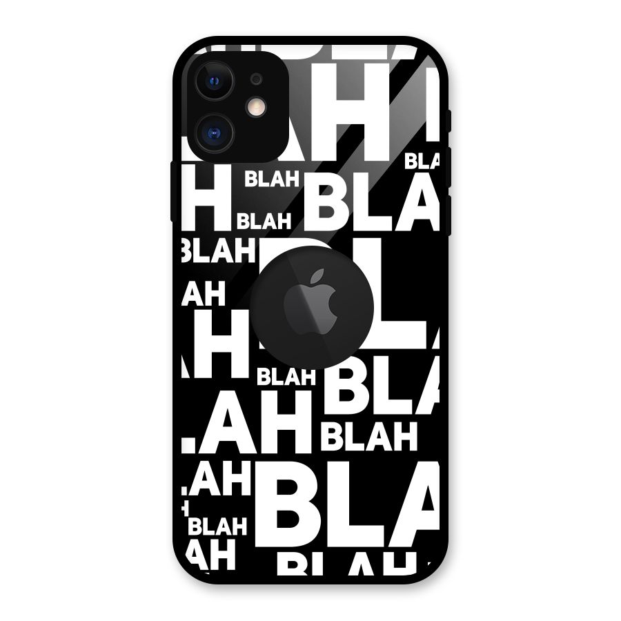 Blah Blah Pattern Glass Back Case for iPhone 11 Logo Cut