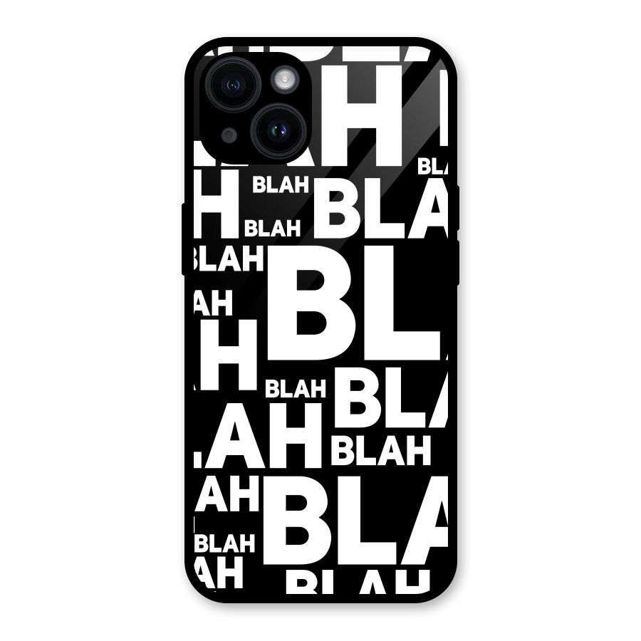 Blah Blah Pattern Glass Back Case for iPhone 14