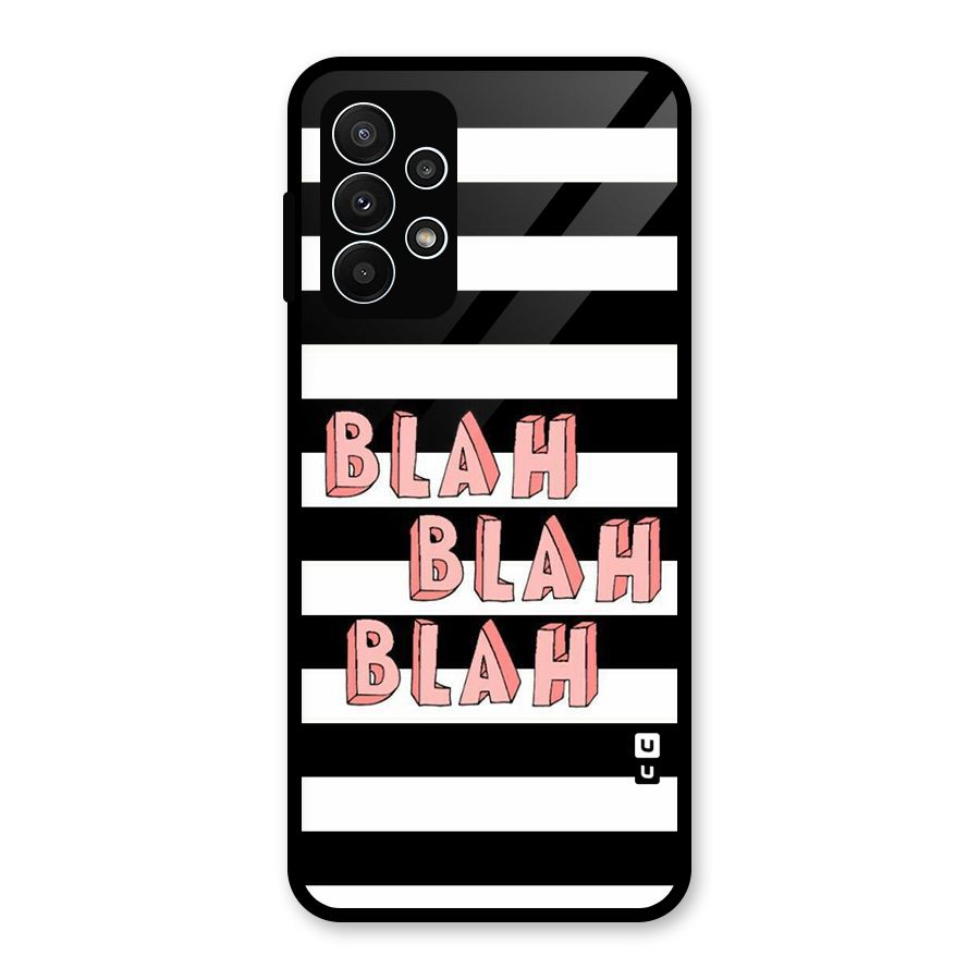 Blah Bold Stripes Glass Back Case for Galaxy A23