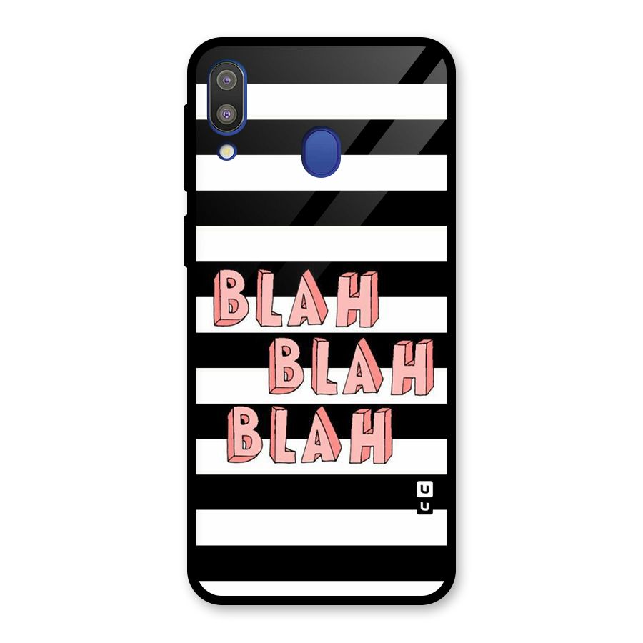 Blah Bold Stripes Glass Back Case for Galaxy M20