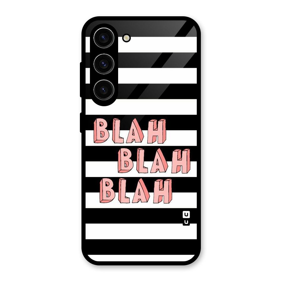 Blah Bold Stripes Glass Back Case for Galaxy S23