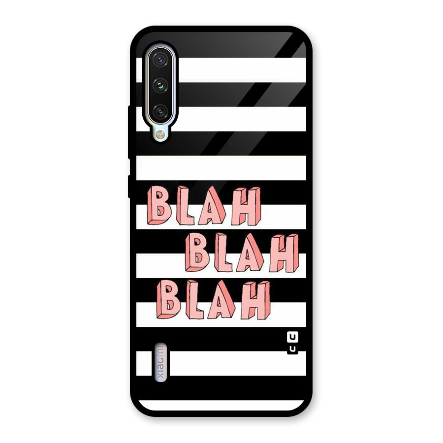 Blah Bold Stripes Glass Back Case for Mi A3
