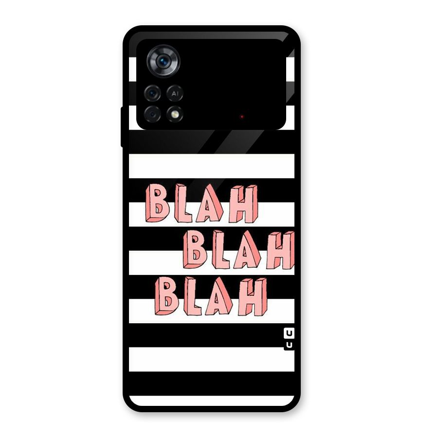 Blah Bold Stripes Glass Back Case for Poco X4 Pro 5G