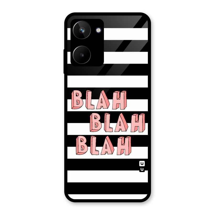 Blah Bold Stripes Glass Back Case for Realme 10