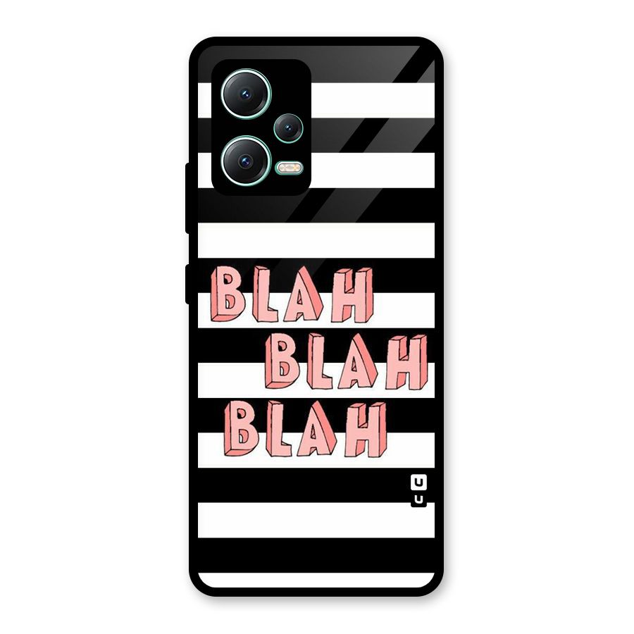 Blah Bold Stripes Glass Back Case for Redmi Note 12 5G
