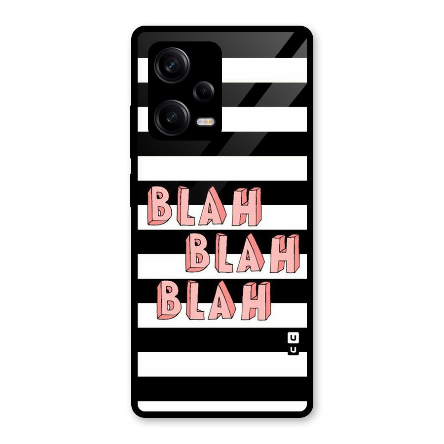 Blah Bold Stripes Glass Back Case for Redmi Note 12 Pro