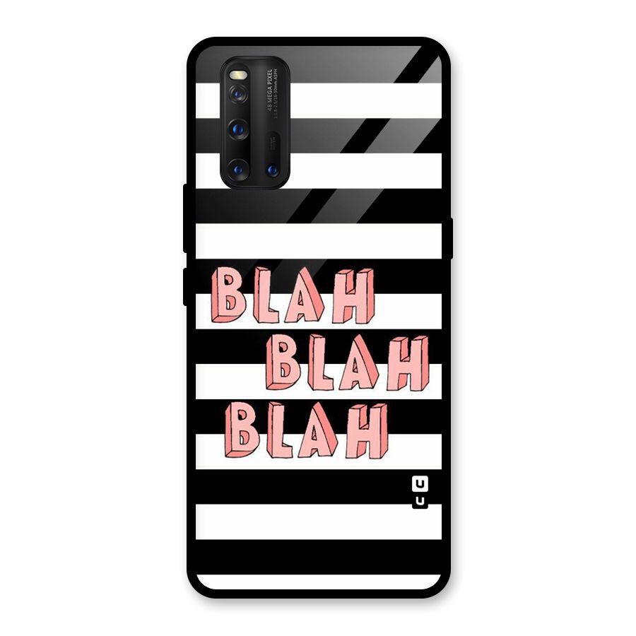 Blah Bold Stripes Glass Back Case for Vivo iQOO 3
