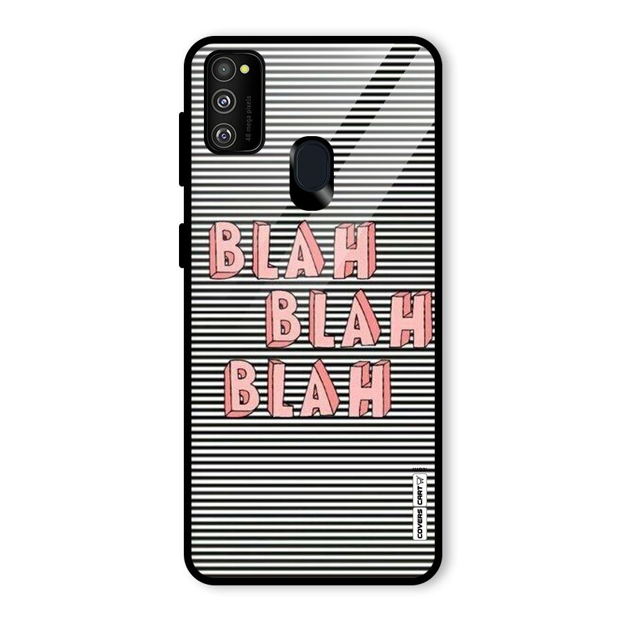 Blah Stripes Glass Back Case for Galaxy M21