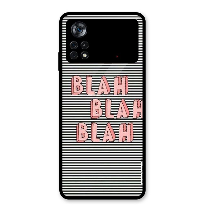 Blah Stripes Glass Back Case for Poco X4 Pro 5G