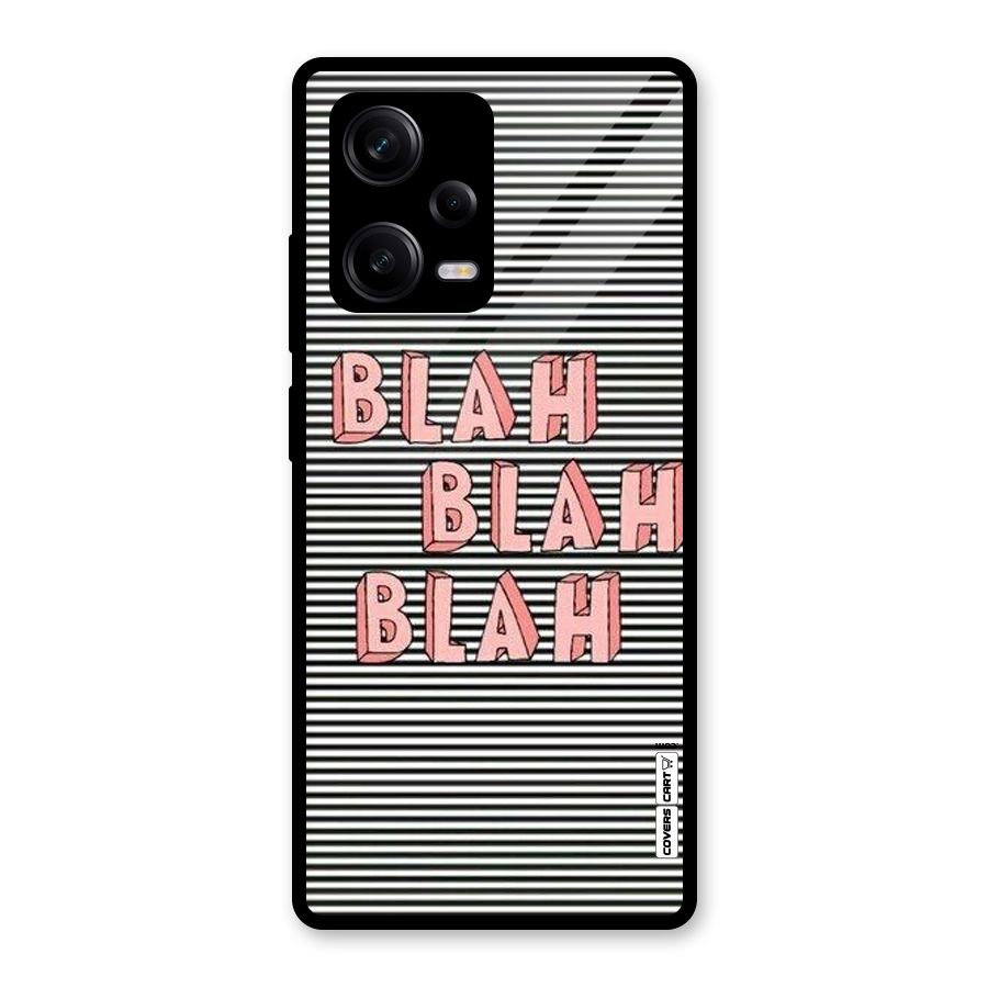 Blah Stripes Glass Back Case for Redmi Note 12 Pro