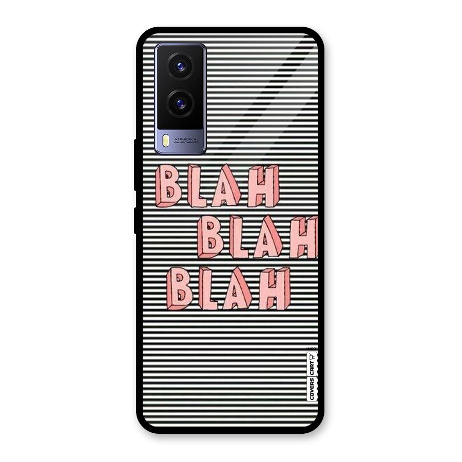 Blah Stripes Glass Back Case for Vivo V21e 5G