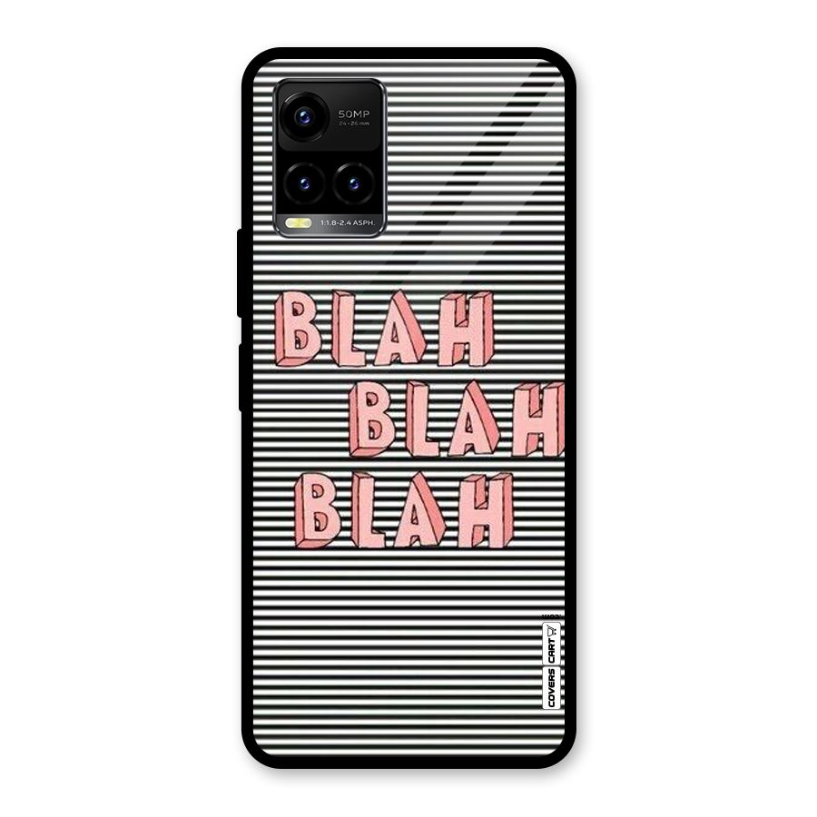Blah Stripes Glass Back Case for Vivo Y21T