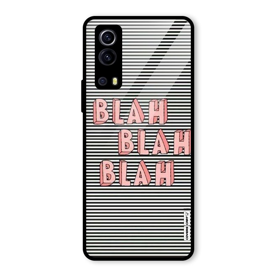 Blah Stripes Glass Back Case for Vivo iQOO Z3