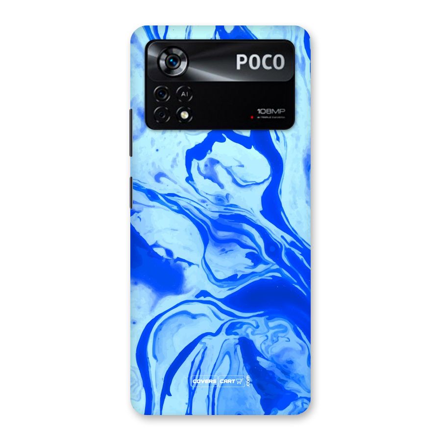 Blaze Blue Marble Texture Back Case for Poco X4 Pro 5G